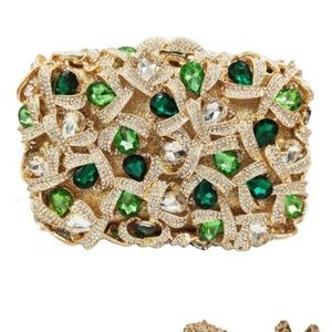 Little luxuries clutch gold and green